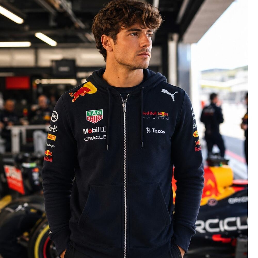 PUMA Red Bull Racing 2022 Team Full Zip Hoodie Men’s Small Navy